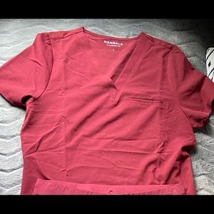 Mandala Wine Womens Scrub Top